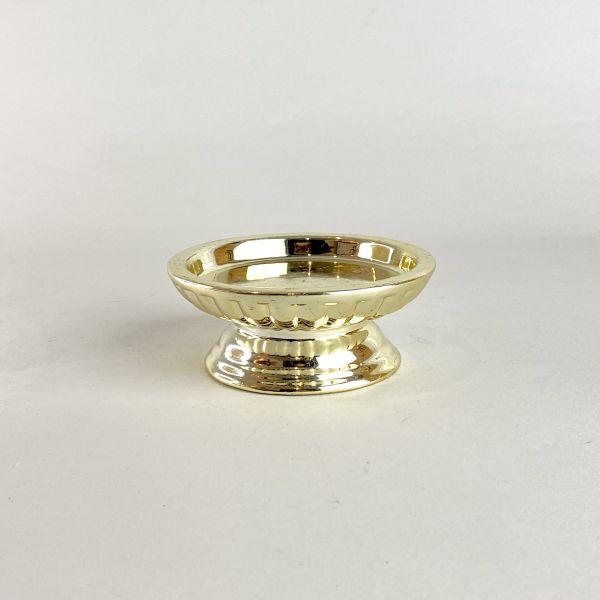 金色寬扁燭台 