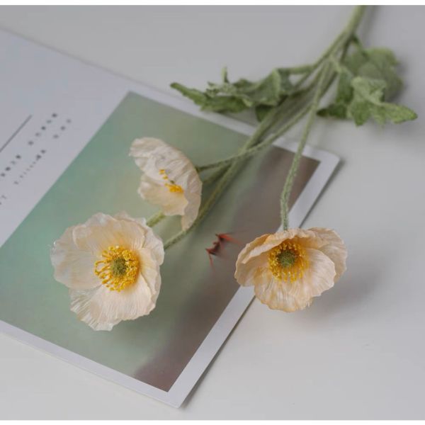 仿真植物 | 暖色調罌粟花 