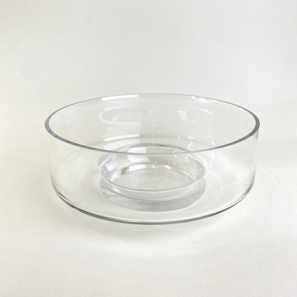 大扁圓玻璃花器 