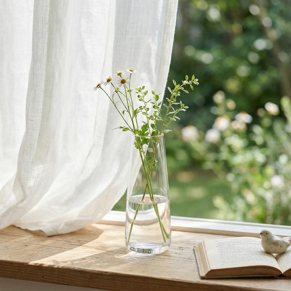 透明玻璃縮口小花器 