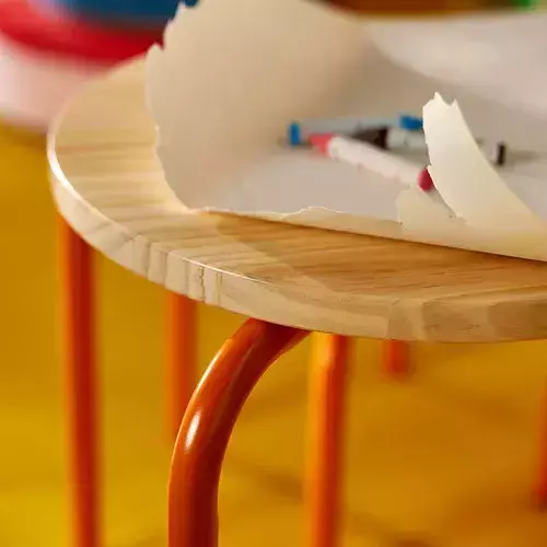 橘色桌腳兒童木桌 | 茶几 長凳 