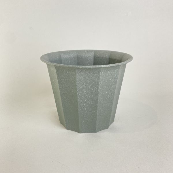 深灰寬紋塑膠盆器 