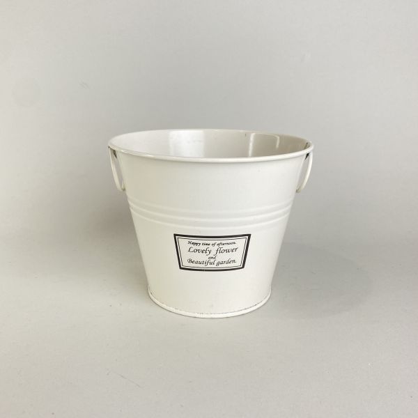 米白金屬盆器 