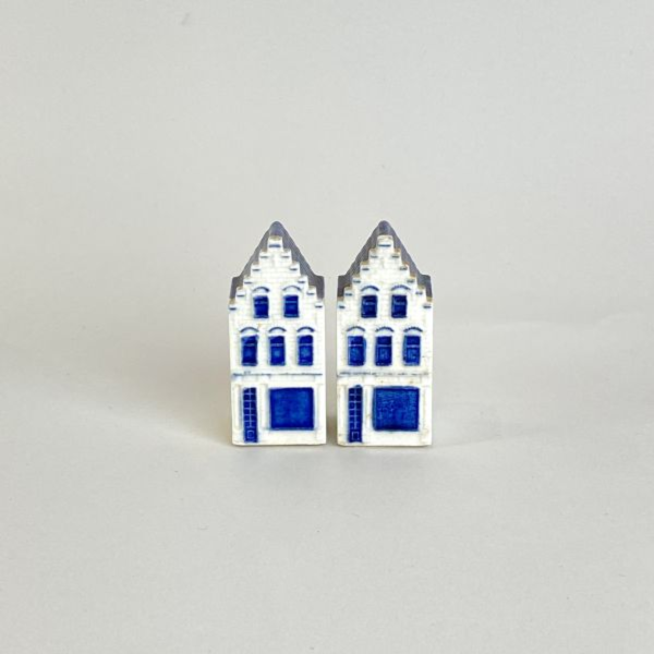 藍白陶瓷小屋擺飾 