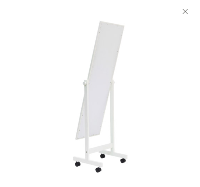 白色附輪連身鏡 