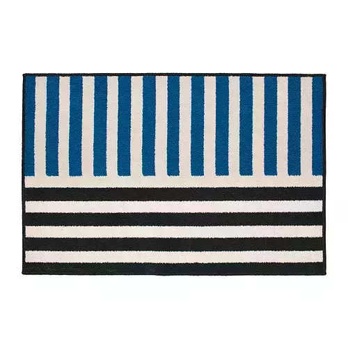 黑藍條紋地墊 