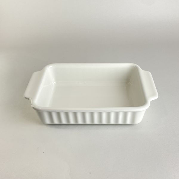 白色長方直紋烤盤 
