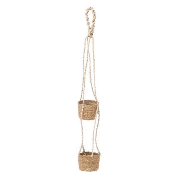 麻繩雙層吊掛籃 