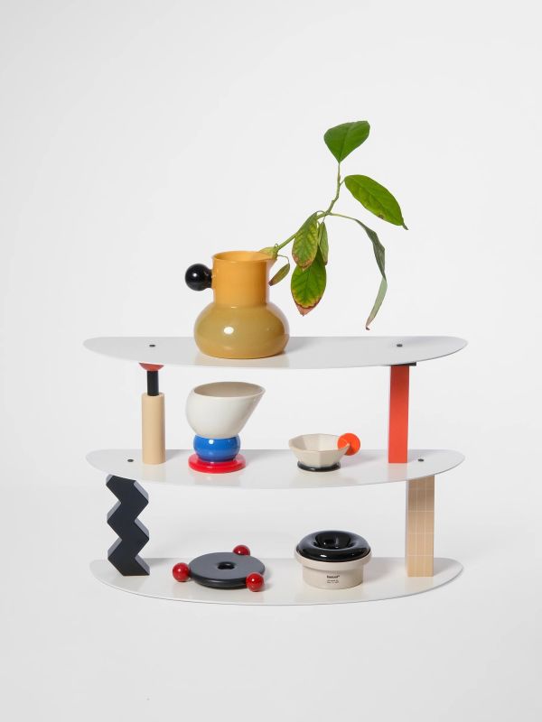 撞色幾何雙層架 