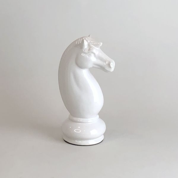 白色陶瓷西洋棋擺件 