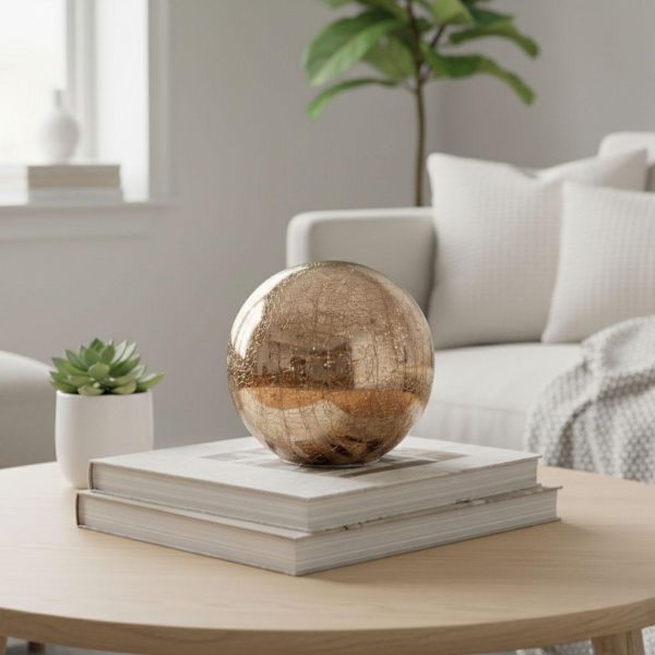 琥珀裂紋金屬圓球燈 