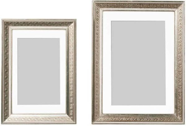 銀色壓紋相框兩件組 