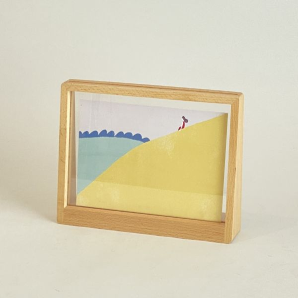 厚邊原木色相框兩件組 