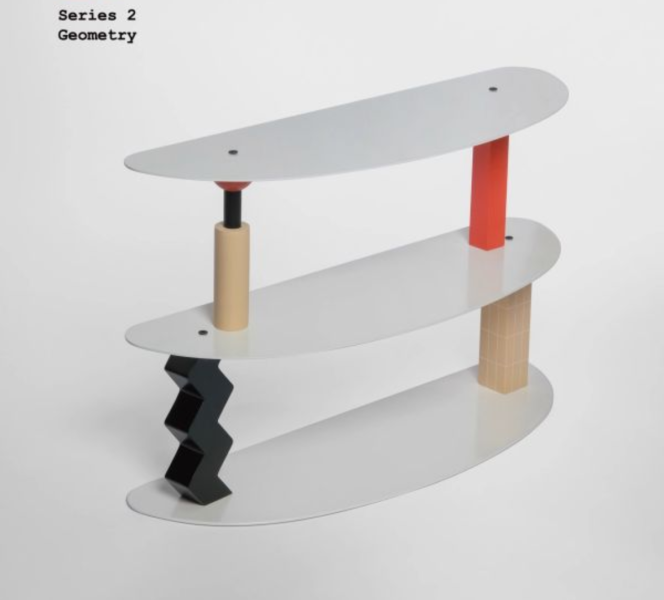 撞色幾何雙層架 