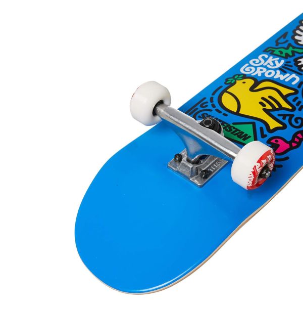 藍色鳥塗鴉滑板 