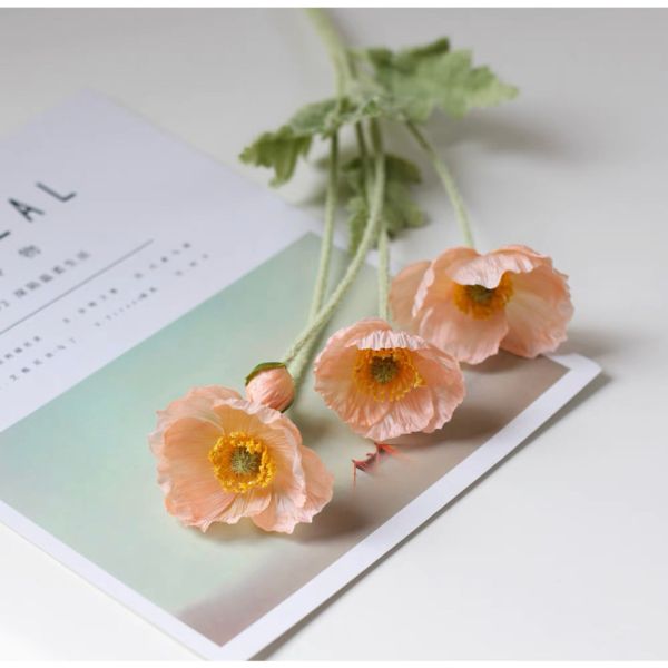 仿真植物 | 暖色調罌粟花 