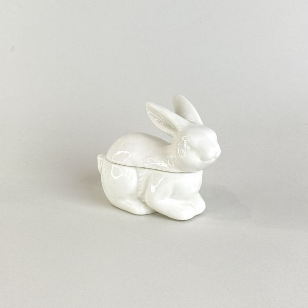 陶瓷白兔容器/擺飾 