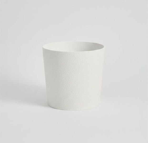 土橘白色塑料花盆 