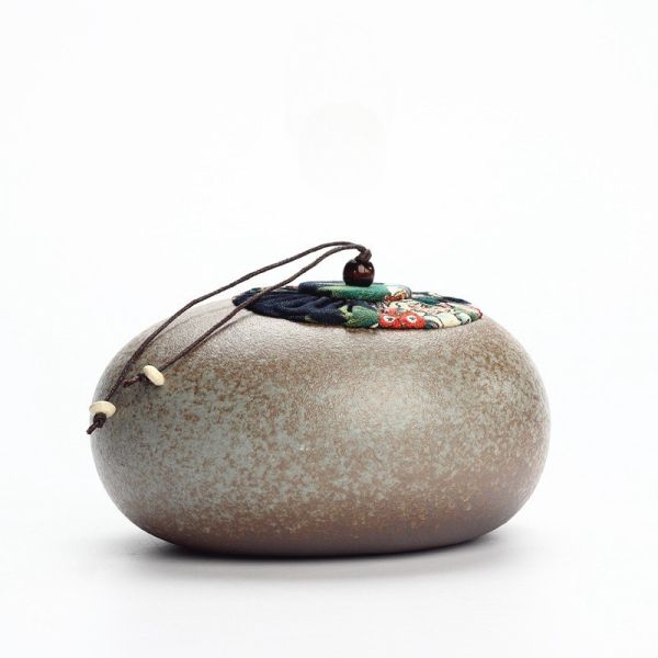 日式布蓋陶瓷茶罐 