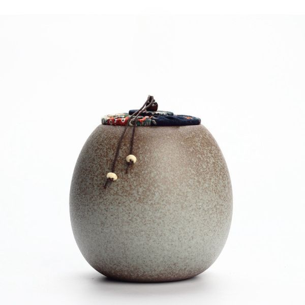 日式布蓋陶瓷茶罐 