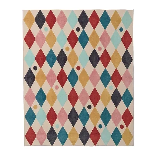 彩色菱形格紋地毯 