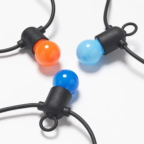 橘藍彩色燈泡串燈 