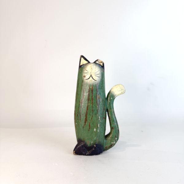 綠色木頭貓三件組 