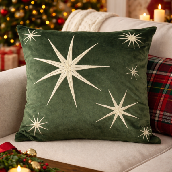 墨綠星芒抱枕 