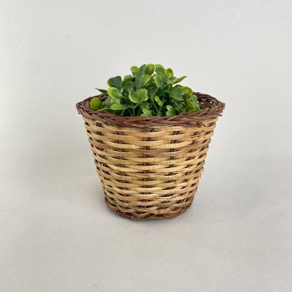 編織竹籃小盆器 