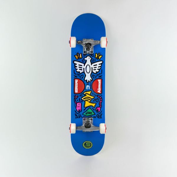 藍色鳥塗鴉滑板 