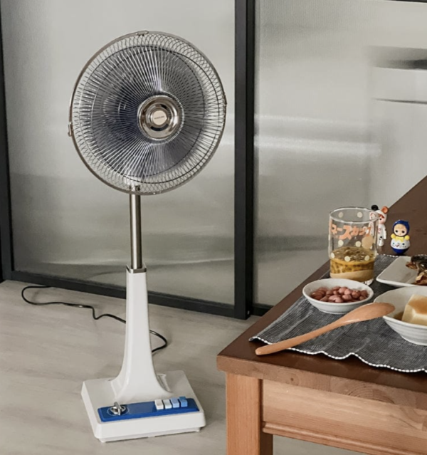 12吋復古藍白電風扇 