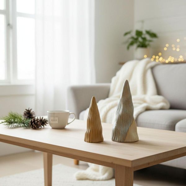陶瓷擺飾 | 曲線棕色聖誕樹 三款 