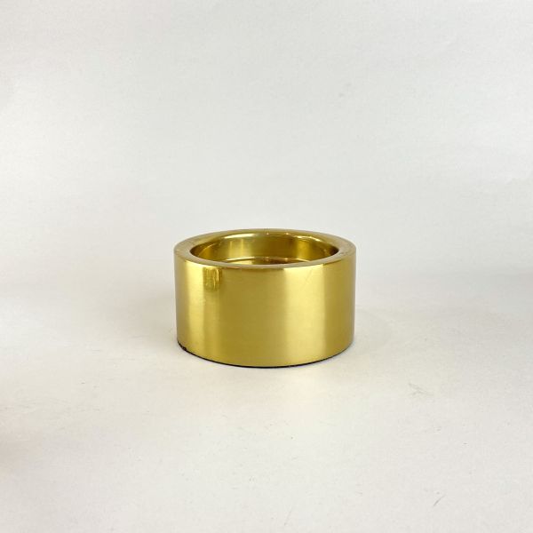 金色扁圓筒燭台 