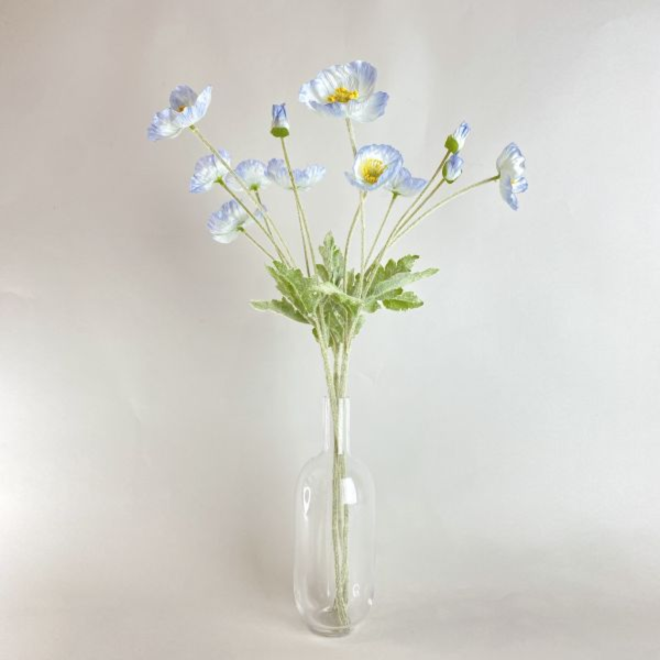 仿真植物 | 深淺藍調罌粟花 