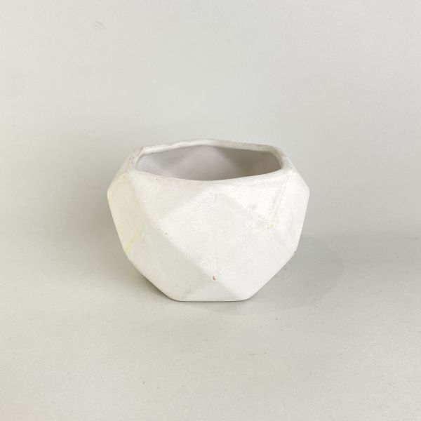 白色幾何盆器 