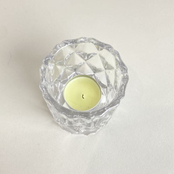 格紋玻璃燭杯 