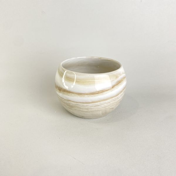 米咖色大理石紋花器 