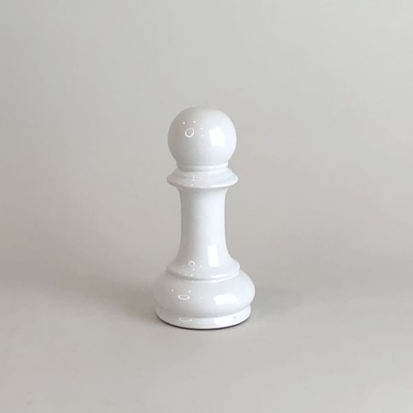 白色陶瓷西洋棋擺件 