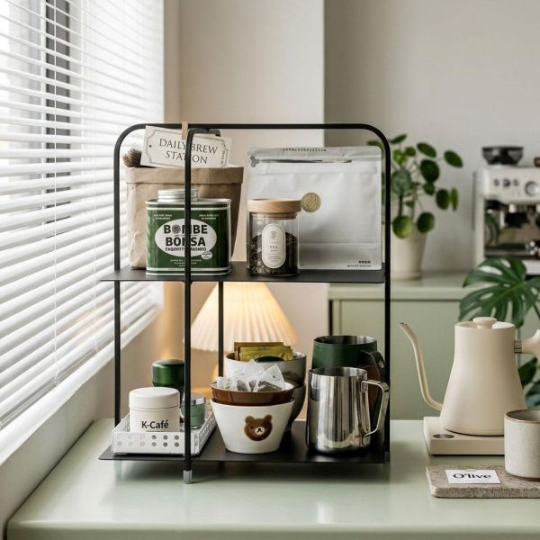 黑色十字桌面置物架 