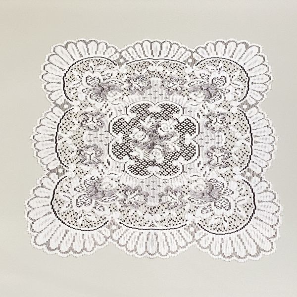 白棕色蕾絲方巾 