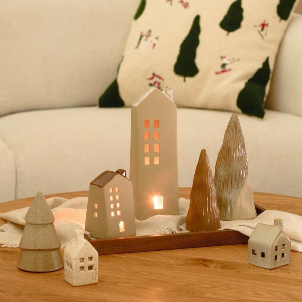 陶瓷擺飾 | 曲線棕色聖誕樹 三款 