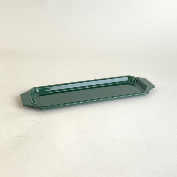 米白綠花鐵罐三件組 筆筒 茶罐 