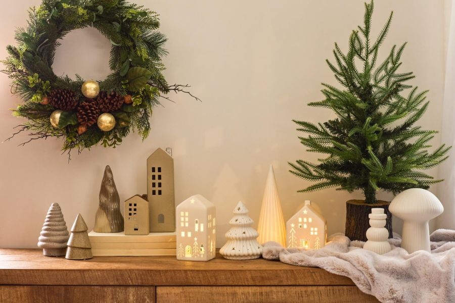 陶瓷擺飾 | 曲線棕色聖誕樹 三款 