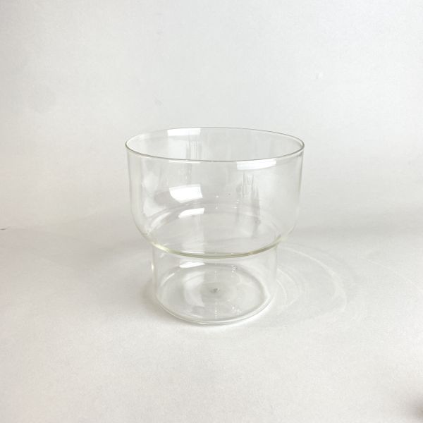高腳碗狀玻璃花器 