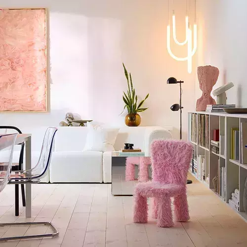 粉紅毛毛兒童椅套 