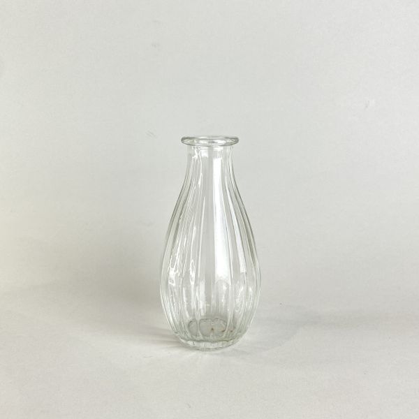 直紋圓肚玻璃花器 