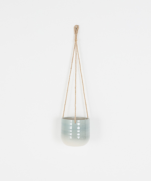 藍漸層陶瓷吊掛花盆 