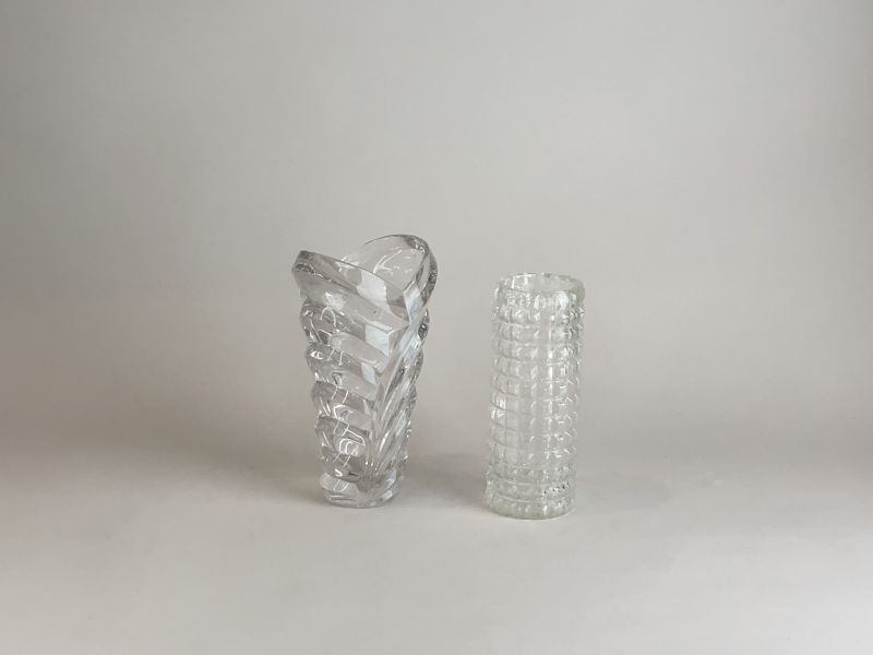 透明玻璃麻花型 / 方格花器 