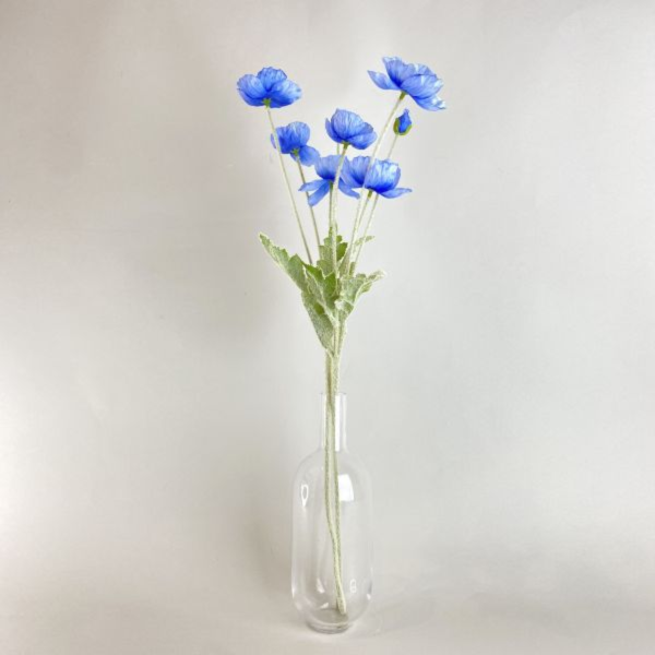 仿真植物 | 深淺藍調罌粟花 