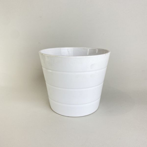 白色寬口盆器 